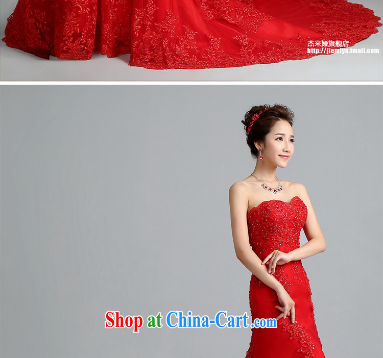 J. MIA wedding dresses 2014 new Korean red wiped his chest lace-tail crowsfoot wedding tie the code autumn female Red XS pictures, price, brand platters! Elections are good character, the national distribution, so why buy now enjoy more preferential! Health