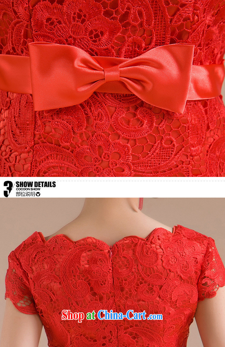 Light (at the end) QM cheongsam package shoulder short red cheongsam improved stylish lace bows serving CTX QP - 108 red XXL pictures, price, brand platters! Elections are good character, the national distribution, so why buy now enjoy more preferential! Health