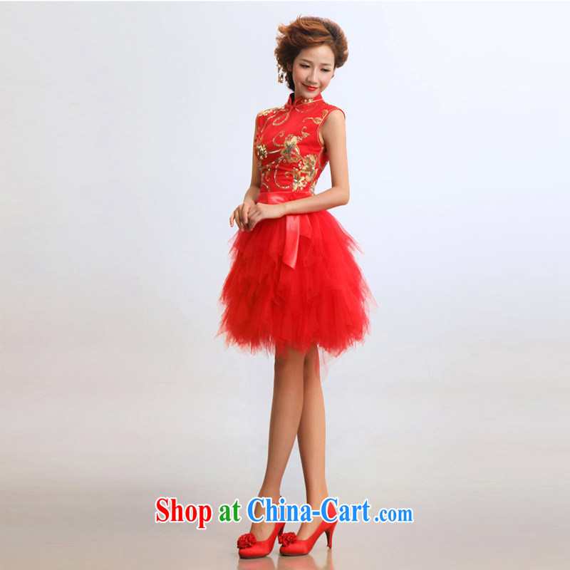 Light (at the end) QM dresses short wedding bridal wedding wedding bridal dresses qipao CTX red XXL, shallow end, and shopping on the Internet