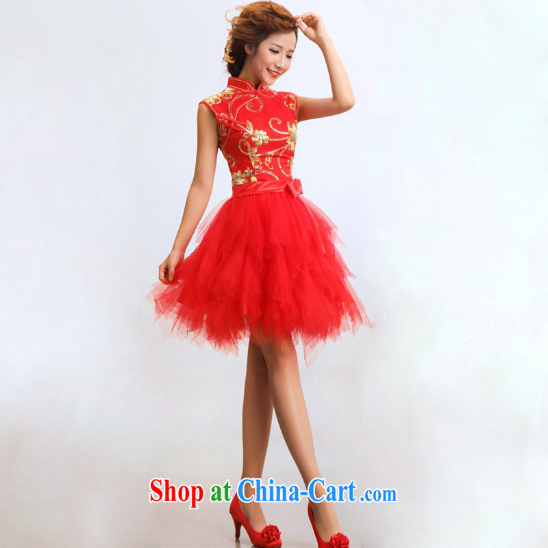 Light (at the end) QM dresses short wedding bridal wedding wedding bridal dresses qipao CTX red XXL, shallow end, and shopping on the Internet