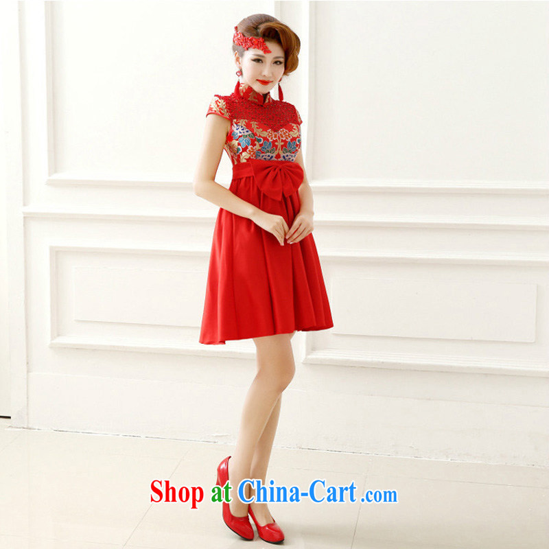 Light (at the end QM) Marriages water-soluble lace package shoulder short-sleeved long cheongsam-night ceremony CTX QP - 139 red XXL, shallow end, and shopping on the Internet