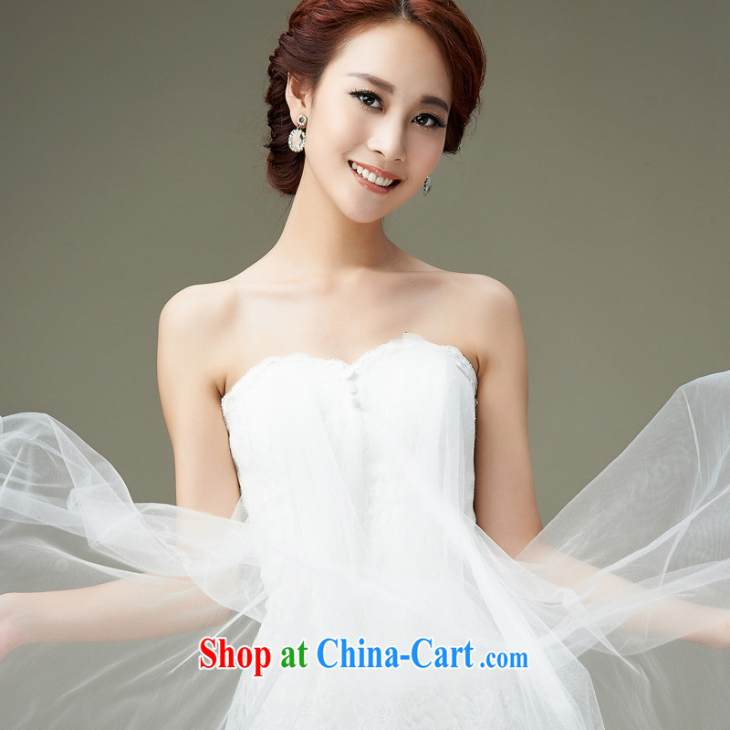 Han Park (cchappiness) 2015 new stylish erase chest lace and yarn bridal wedding zipper crowsfoot-waist small tail wedding white XXL (7 days shipping), Han Park (cchappiness), online shopping