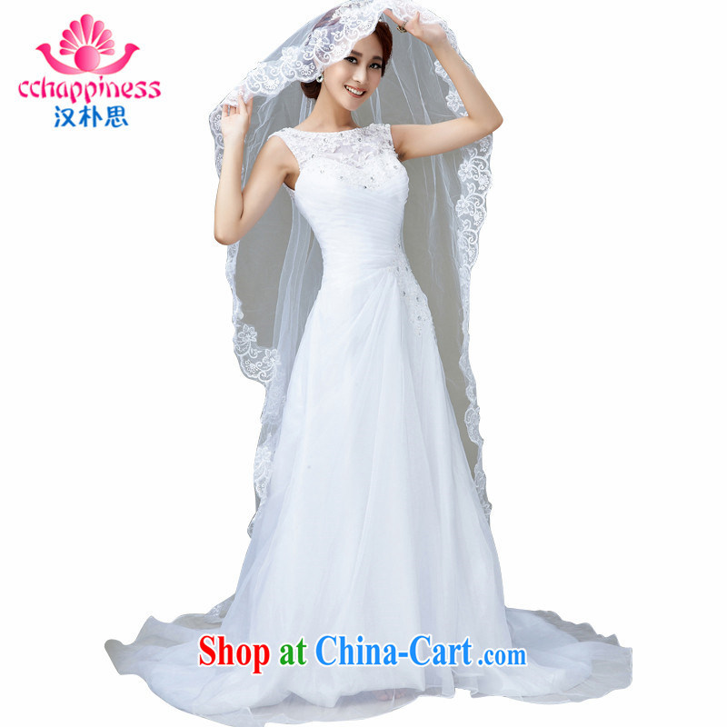 Han Park _cchappiness_ 2015 New a field for cultivating simplicity and back exposed style bridal wedding white XXL _7 days shipping_