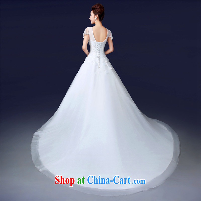 Jie MIA new 2014 stylish shoulders V for simple small-tail back exposed wood drill at Merlion custom bridal wedding female Korean white XXL, Jake Mia, shopping on the Internet