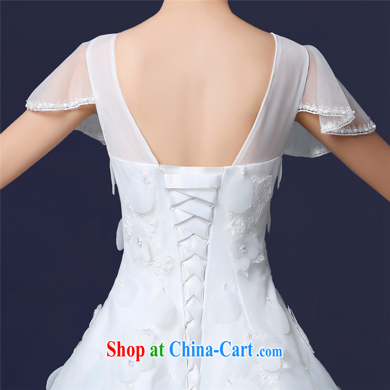 Jie MIA new 2014 stylish shoulders V for simple small-tail back exposed wood drill at Merlion custom bridal wedding female Korean white XXL, Jake Mia, shopping on the Internet