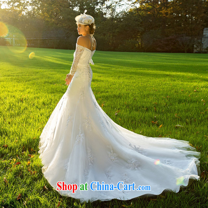 The bride's wedding dresses new 2015 winter lace crowsfoot wedding long-tail luxury 2516 L, the bride, shopping on the Internet