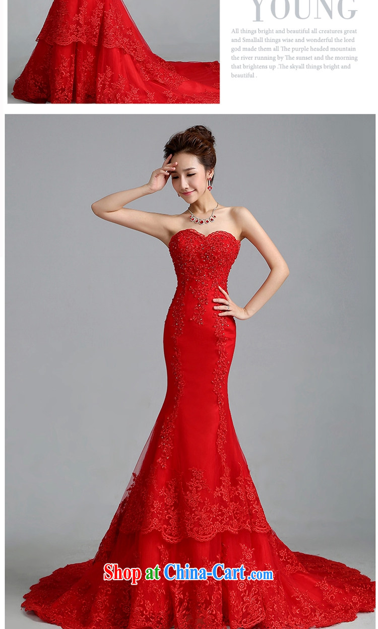 J. MIA crowsfoot wedding dresses new 2015 tail Korean fashion wiped chest bridal lace red, tied with winter white 1M tail XXL pictures, price, brand platters! Elections are good character, the national distribution, so why buy now enjoy more preferential! Health