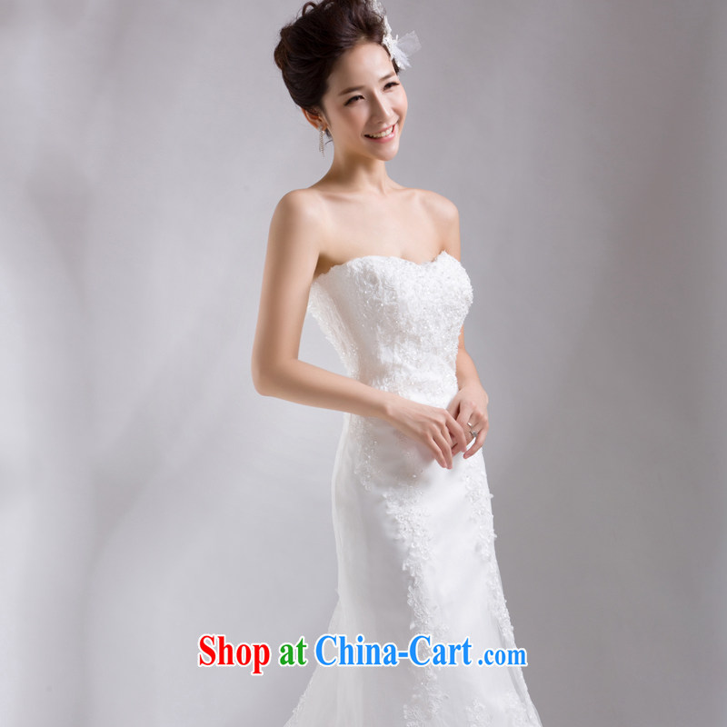 Cheng Kejie MIA crowsfoot wedding dresses new 2015 tail Korean fashion wiped his chest bridal lace red, tied with a winter white 1M tail XXL, Jake Mia, and shopping on the Internet