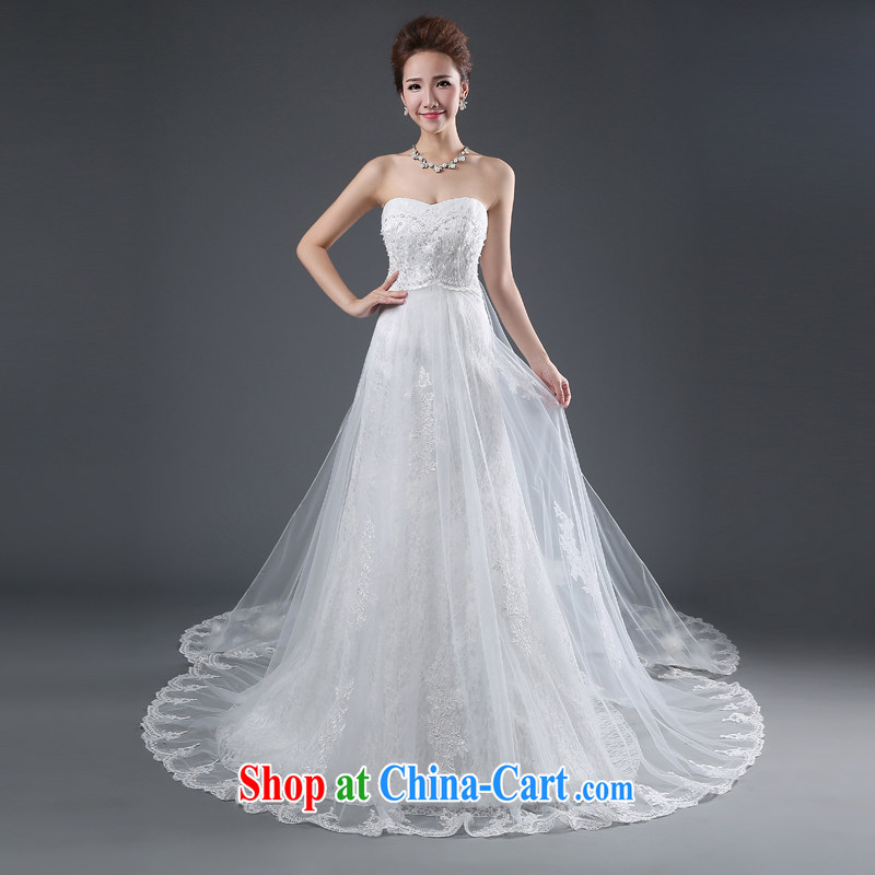 Jie MIA tail wedding dresses new 2014 Korean fashion wiped his chest lace tie-cultivating graphics thin Ho said winter, female white XXL, Jake Mia, shopping on the Internet