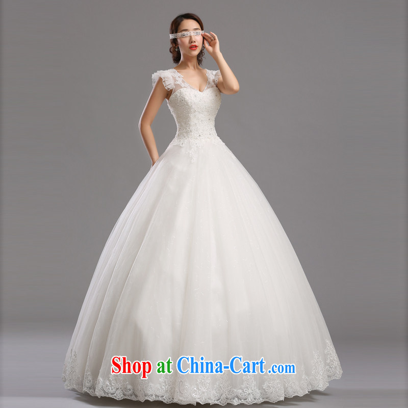 Jie MIA wedding dresses 2014 new Korean bridal wedding lace shoulders Deep V collar with shaggy dress the code strap XXL, Jake Mia, shopping on the Internet