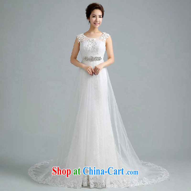 Jie MIA wedding dresses 2015 New Field double-shoulder-tail wedding Korean fashion tied with a large code crowsfoot wedding XXL