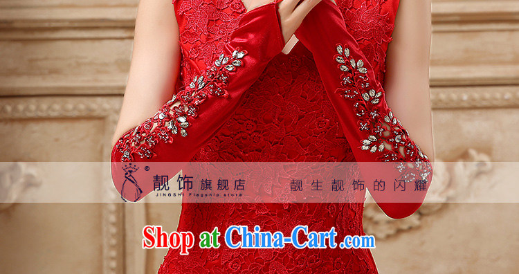 Beautiful ornaments 2015 New Red bridal gloves wedding dresses accessories accessories photo building supplies red set long 7 107 days without reason pictures, price, brand platters! Elections are good character, the national distribution, so why buy now enjoy more preferential! Health