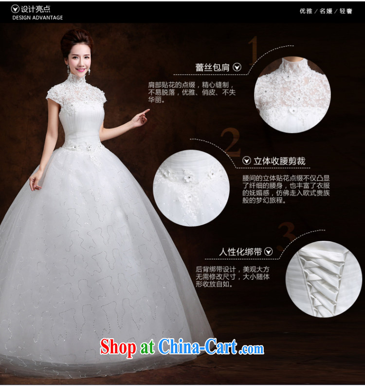 Ting Beverly wedding dresses 2015 Spring Summer fashion Korean A Field dress a Field shoulder lace with tie bridal wedding white XXL pictures, price, brand platters! Elections are good character, the national distribution, so why buy now enjoy more preferential! Health