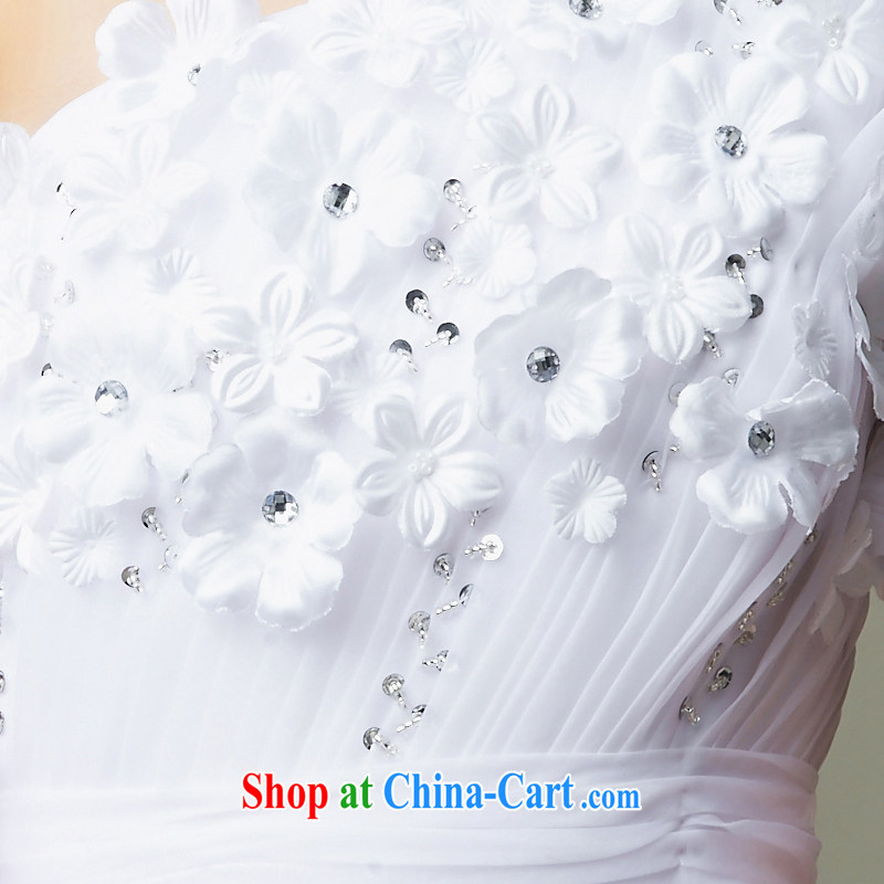 Han Park (cchappiness) 2015 new sexy single shoulder bridal wedding dream Web yarn flowers tail wedding white XXL (7 days shipping), Han Park (cchappiness), online shopping