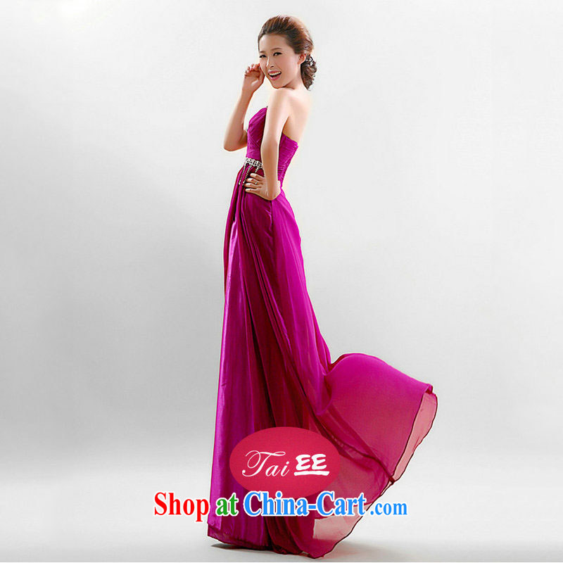 Taiwan's population 2013 new marriage toast serving the shoulder purple dress uniform performance presenters dress YSY 1912 purple S, Taiwan's population, shopping on the Internet