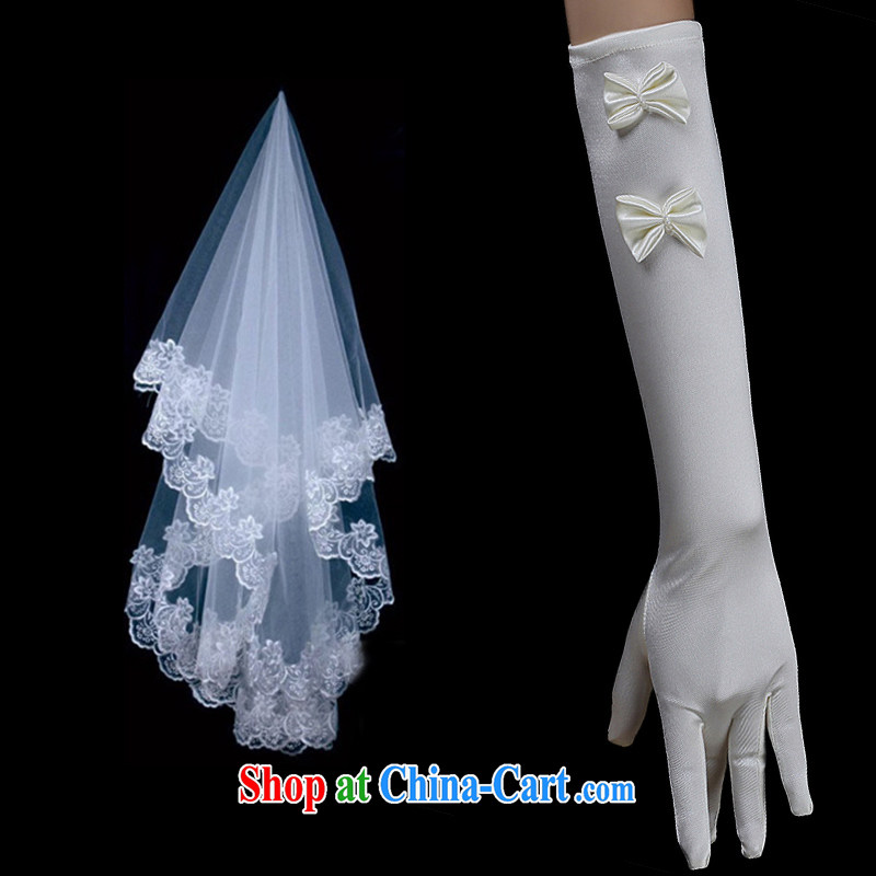 Code Hang Seng bridal wedding and yarn with lace and yarn + mittens are white, lace and yarn + gloves
