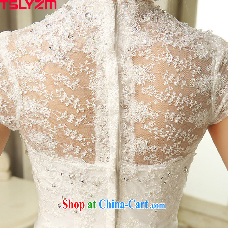 Tslyzm, Japan, and South Korea wedding elegant, for lace Openwork with skirt 2015 spring and summer new antique Palace, the wind shoulders bridal wedding dress white with shaggy wedding XXL, Tslyzm, shopping on the Internet