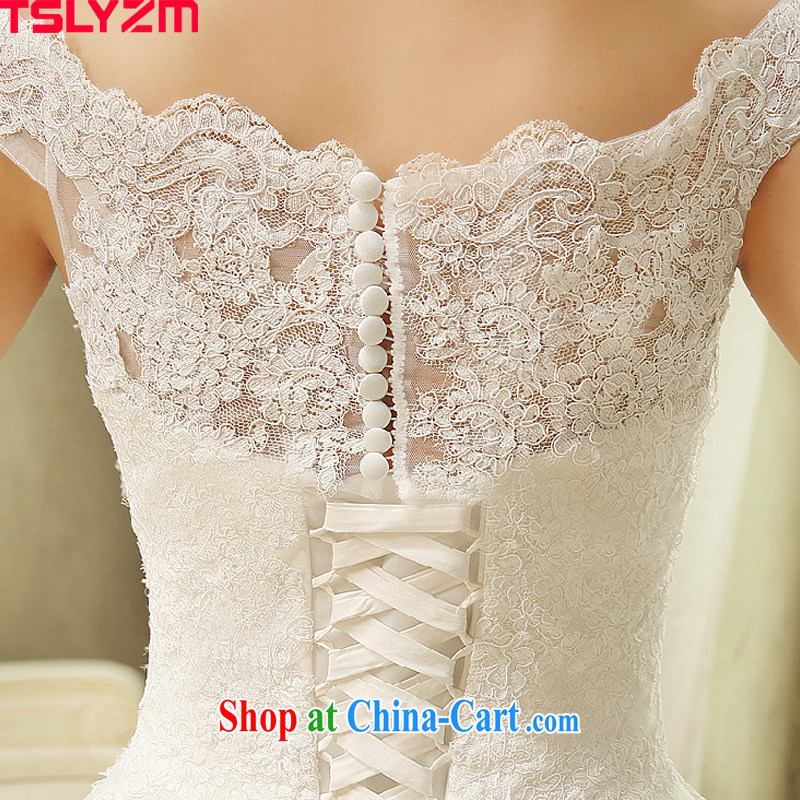 Tslyzm one shoulder wedding dresses 2015 spring and summer new marriages Korean lace beauty with shaggy white dress with S, Tslyzm, shopping on the Internet
