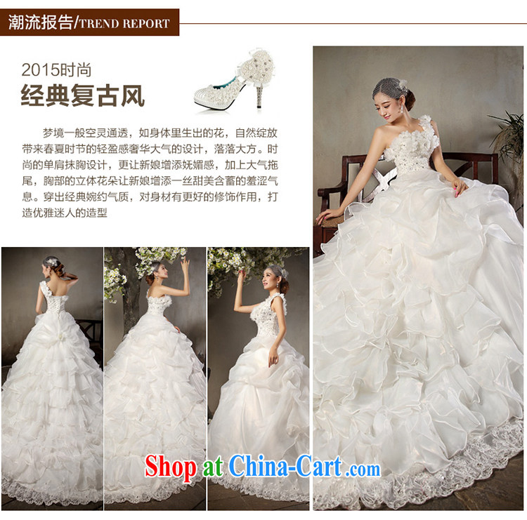 Click Tslyzm shoulder wedding dresses long-tail flowers 2015 spring and summer new ramp shoulder parquet diamond luxury straps Korean video thin wedding dress white long-tail wedding XXL pictures, price, brand platters! Elections are good character, the national distribution, so why buy now enjoy more preferential! Health