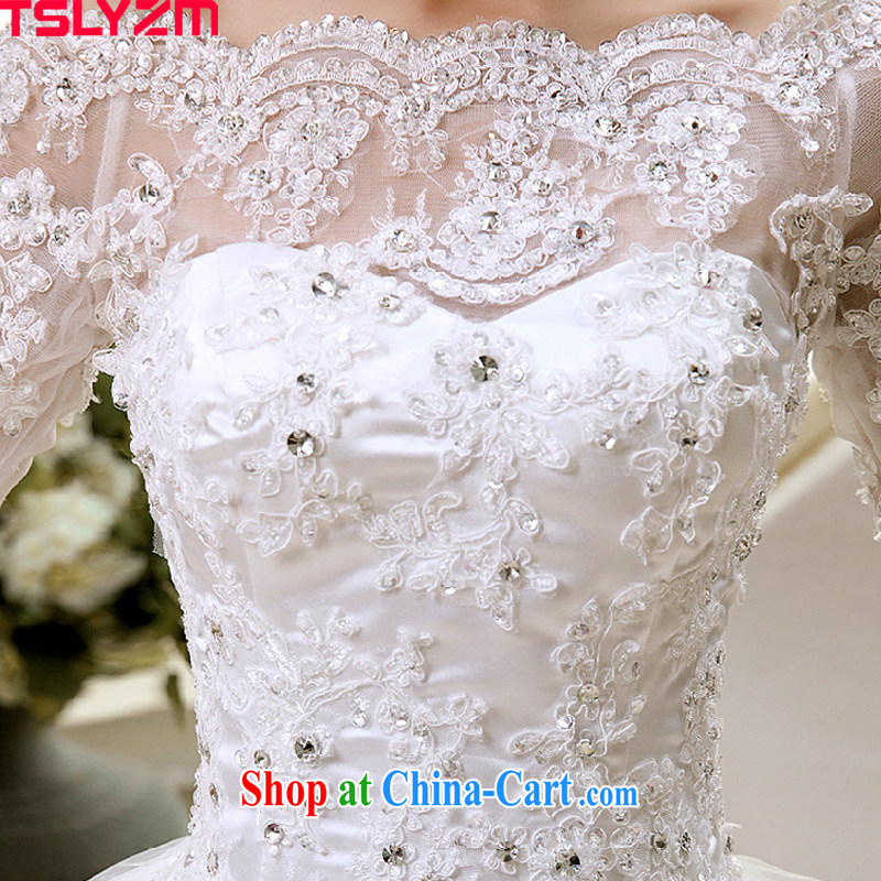 Tslyzm a field aligned shoulder to tail wedding dresses 2015 spring and summer new, long-sleeved marriages water drilling lace skirt red with XL paragraph, Tslyzm, shopping on the Internet