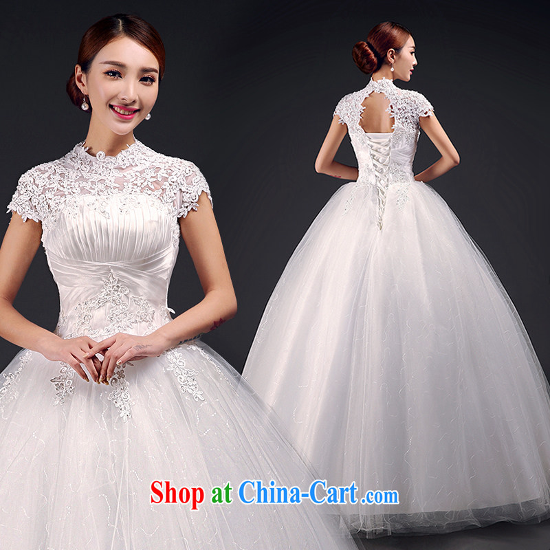 The field shoulder wedding dresses 2015 summer new lace back exposed Korean Princess bride marriage wedding, pregnant women with white XL, where Yu, and, shopping on the Internet