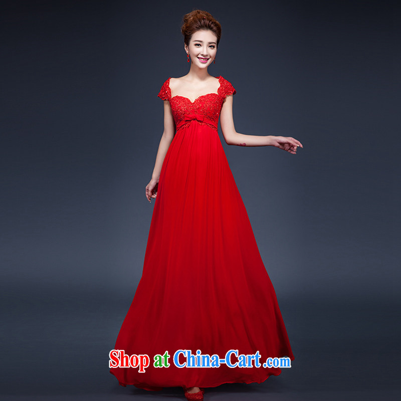 Red bows Service Bridal short summer 2015 summer New Long, pregnant women dress Korean-style, high-waist high, the Field cultivating shoulder dress moderator female Red XL 7 days no reason for return, where Yu, and shopping on the Internet