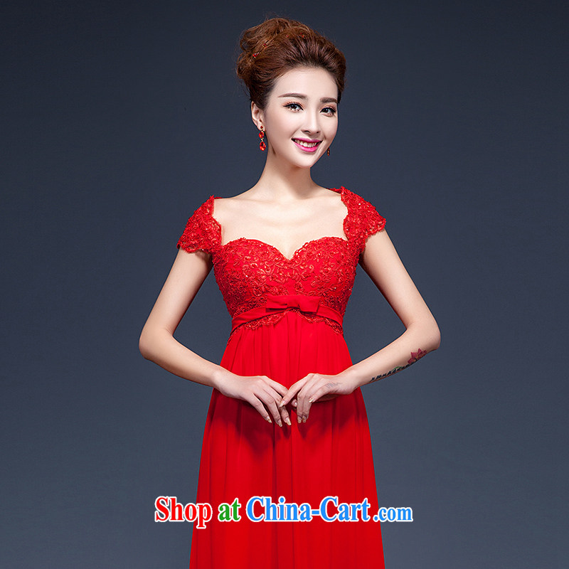 Red bows Service Bridal short summer 2015 summer New Long, pregnant women dress Korean-style, high-waist high, the Field cultivating shoulder dress moderator female Red XL 7 days no reason for return, where Yu, and shopping on the Internet