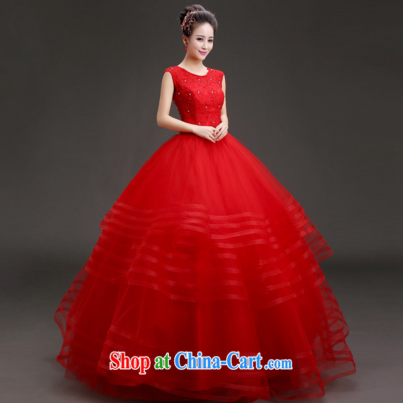 (Quakers, bride wedding dresses Korean video THIN RED wedding field shoulder shaggy dress with marriages wedding red XXL code waist 2.4 feet, and friends (LANYI), shopping on the Internet