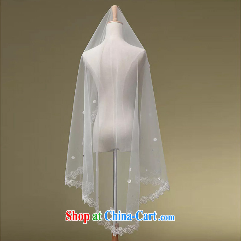 (Quakers, bride wedding dresses with Korean lace lace and yarn 1.6 M Korean head yarn white and blue friends (LANYI), and shopping on the Internet