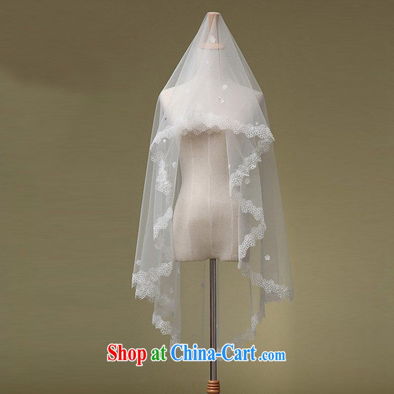 (Quakers, bride wedding dresses with Korean lace lace and yarn 1.6 M Korean head yarn white and blue friends (LANYI), and shopping on the Internet