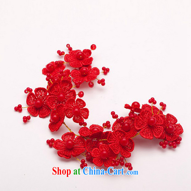(Quakers) estimated 2015 bridal wedding dresses accessories bridal dresses red head-dress earrings wedding dresses and flower-su earrings accessories head-dress, and friends (LANYI), shopping on the Internet
