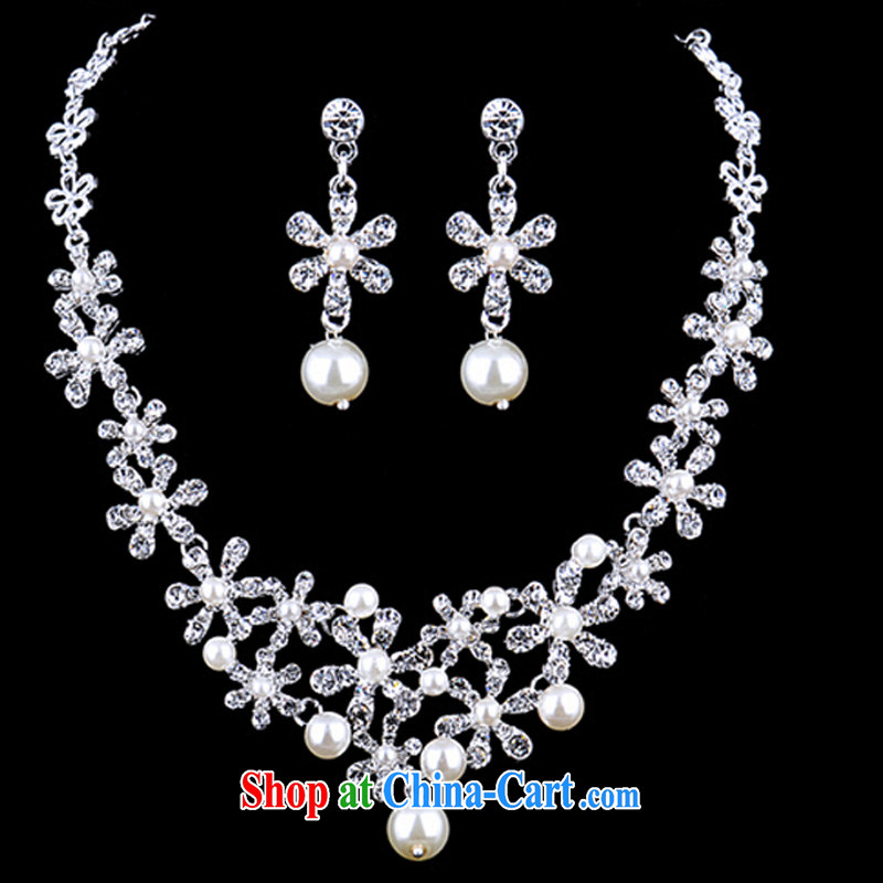 (Quakers) estimated 2015 bridal wedding dresses accessories bridal Crown necklace earrings 3 piece wedding dresses Accessories, click the gift, and friends (LANYI), shopping on the Internet