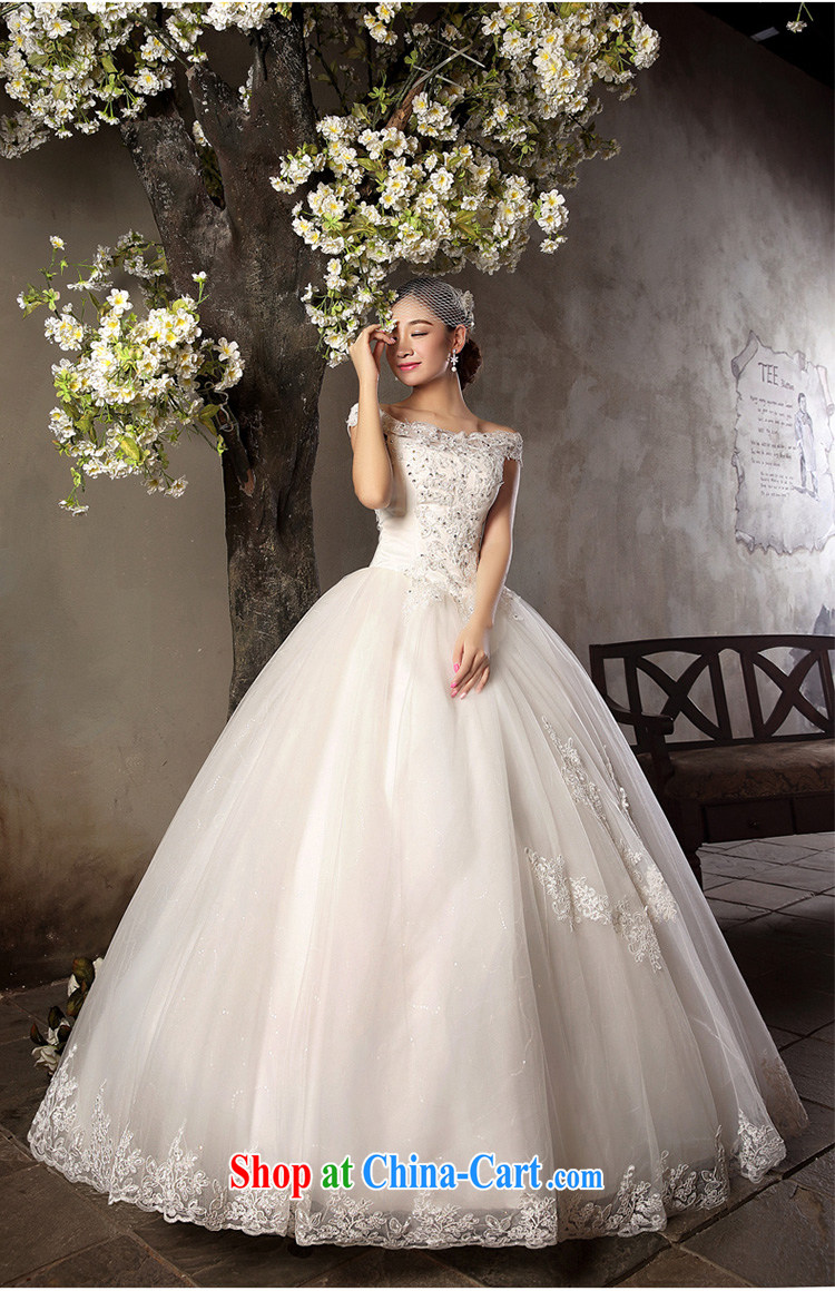 2015 Tslyzm New a Field shoulder wedding dresses girl brides spring and summer wedding beauty Korean tie-water drilling with satin damask skirt white XXL pictures, price, brand platters! Elections are good character, the national distribution, so why buy now enjoy more preferential! Health
