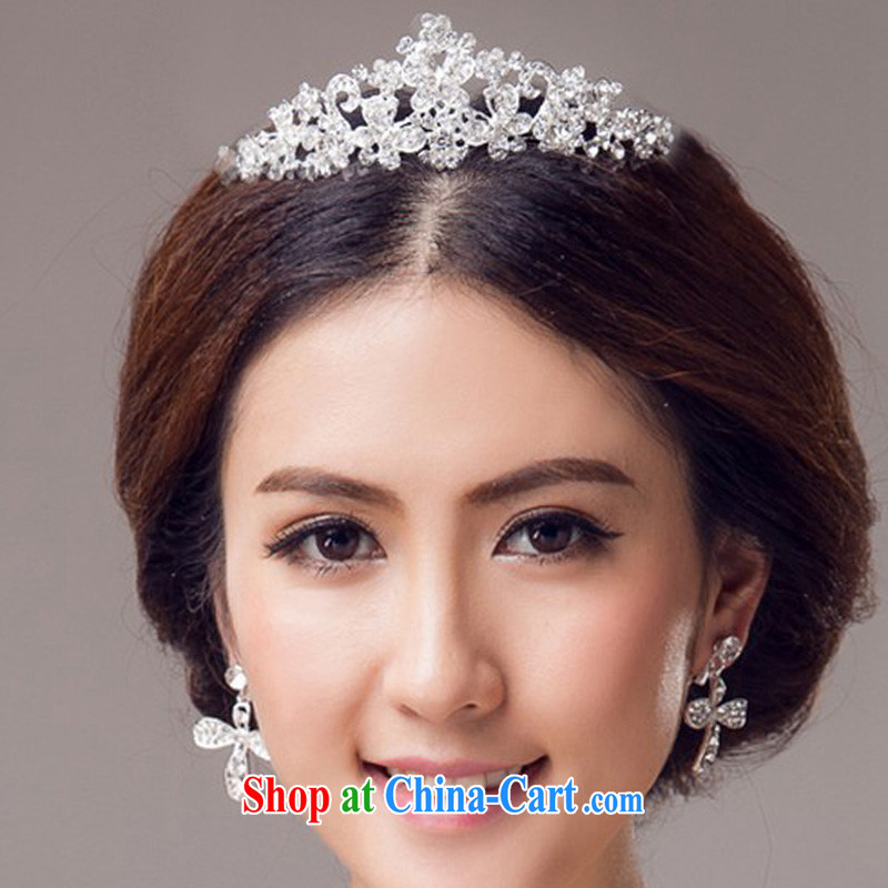 (Quakers) estimated 2015 bridal wedding dresses accessories Korean version of Crown necklace earrings 3-Piece wedding wedding wedding dresses with bridal jewelry and ornaments jewelry 3 piece set, and friends (LANYI), shopping on the Internet