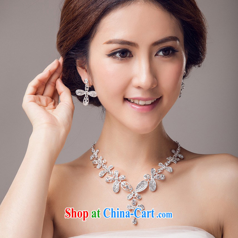 (Quakers) estimated 2015 bridal wedding dresses accessories Korean version of Crown necklace earrings 3-Piece wedding wedding wedding dresses with bridal jewelry and ornaments jewelry 3 piece set, and friends (LANYI), shopping on the Internet