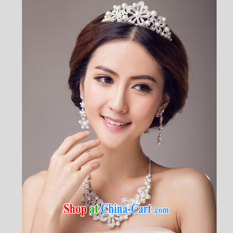 (Quakers, 2015 bridal wedding dresses accessories bridal Crown necklace earrings 3 piece bridal jewelry and ornaments wedding dresses accessories 3-piece, and friends (LANYI), online shopping