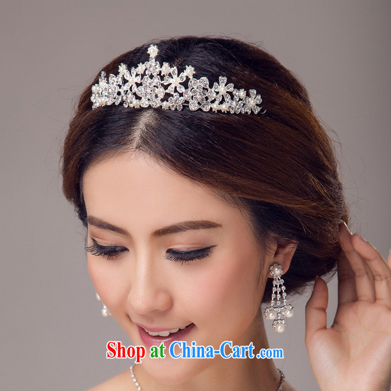 (Quakers, 2015 bridal wedding dresses accessories Korean bridal Crown necklace earrings 3 piece bridal jewelry and ornaments wedding dresses accessories necklaces earrings, and friends (LANYI), online shopping
