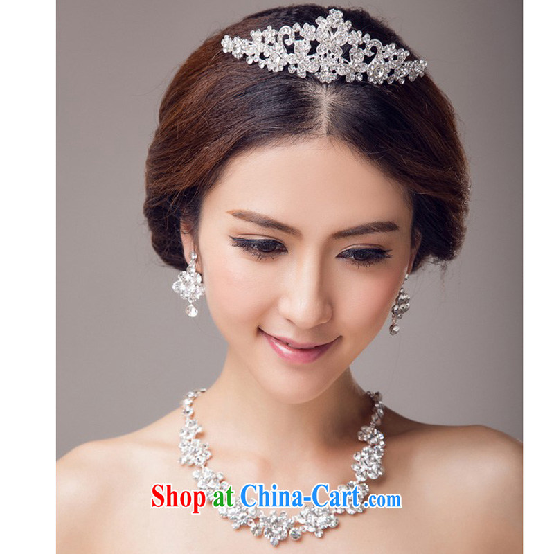 (Quakers) estimated 2015 bridal wedding dresses accessories Korean bridal Crown necklace earrings 3 piece bridal jewelry and ornaments wedding dresses accessories 3-piece, and friends (LANYI), shopping on the Internet