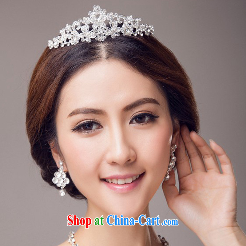 (Quakers) estimated 2015 bridal wedding dresses accessories Korean bridal Crown necklace earrings 3 piece bridal jewelry and ornaments wedding dresses accessories 3-piece, and friends (LANYI), shopping on the Internet