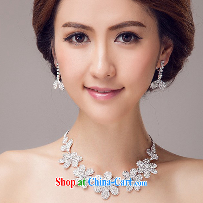 (Quakers) estimated 2015 bridal wedding dresses accessories Korean bridal headdress Crown necklace earrings 3 piece bridal jewelry wedding dresses accessories 3 piece set, and friends (LANYI), online shopping