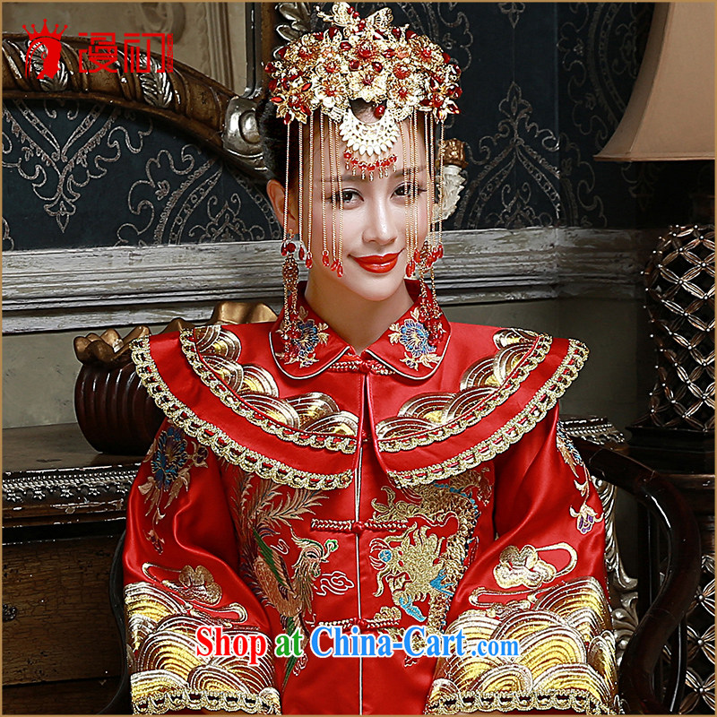 Early definition 2015 new head-dress bride's classical-soo Wo service head-dress of Phoenix with Phoenix Crown ancient hair accessories earrings gold and jewelry earrings, diffuse, and shopping on the Internet