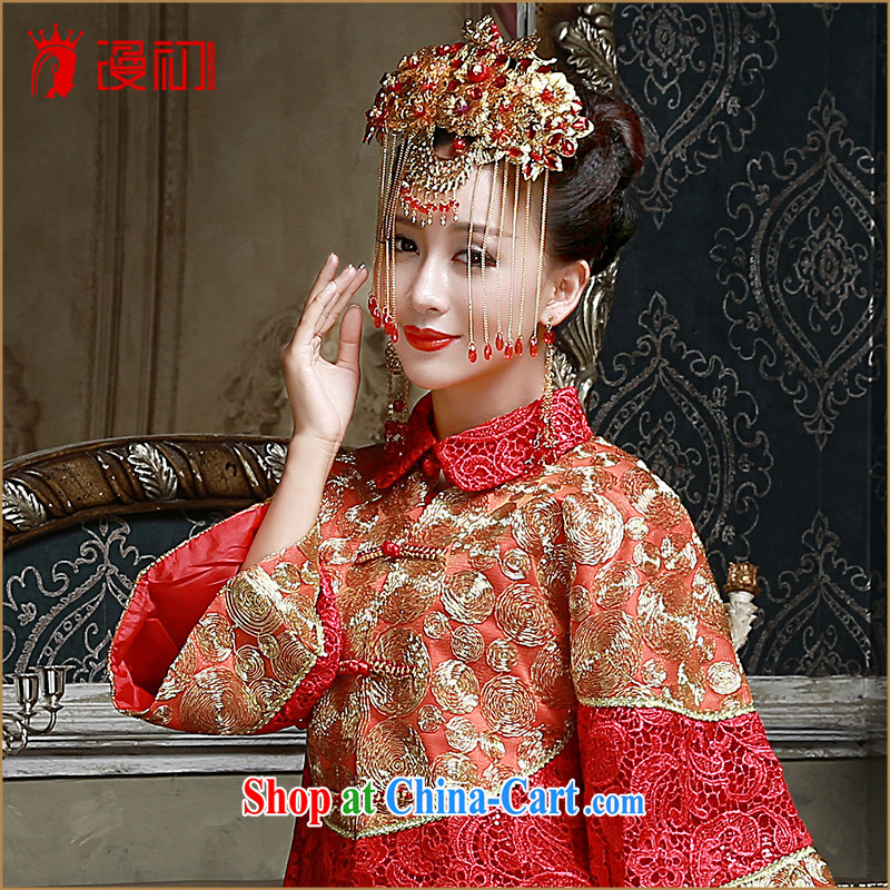 Early definition 2015 new head-dress bride's classical-soo Wo service head-dress of Phoenix with Phoenix Crown ancient hair accessories earrings gold and jewelry earrings, diffuse, and shopping on the Internet