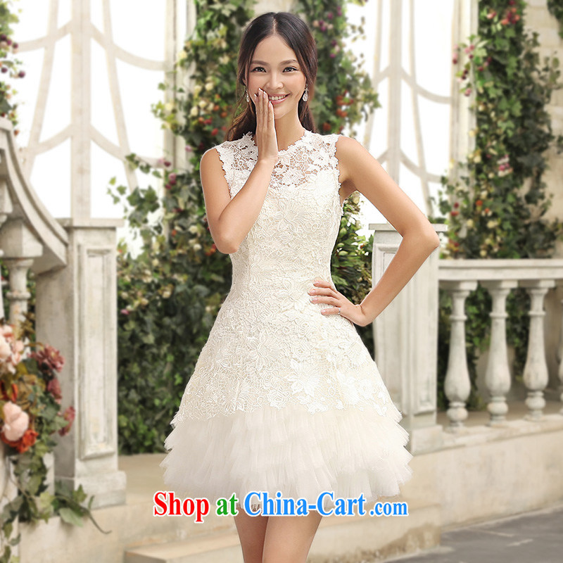 Evening Dress short, summer 2015 new bridesmaid clothing spring dresses bridal toast serving small dress, sister skirt moderator performances, Ms. serving the betrothal birthday clothing white M, where Yu, and shopping on the Internet