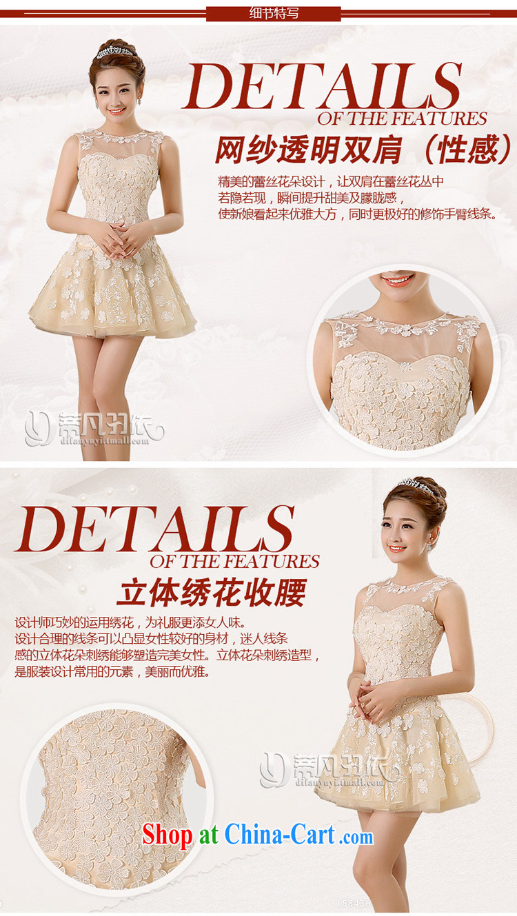 2015 new spring and summer bridesmaid clothing dresses stylish small dress bridesmaid's sister dress floral dress short performances, serving moderator dress girls the betrothal service champagne color XL pictures, price, brand platters! Elections are good character, the national distribution, so why buy now enjoy more preferential! Health