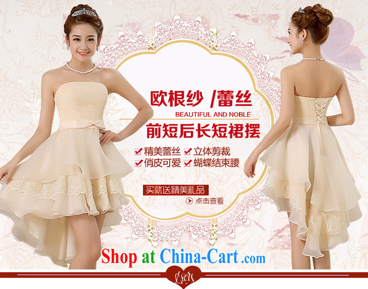 bridesmaid dress 2015 new small short dresses, bridal toast wiped his chest short long dress show the dress moderator dresses birthday banquet dress champagne color XL pictures, price, brand platters! Elections are good character, the national distribution, so why buy now enjoy more preferential! Health
