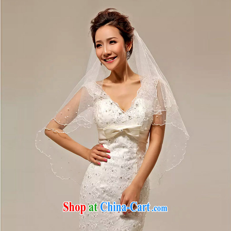 (Quakers, bride's wedding dresses with Korean pearls and yarn 1.5 M Korean head yarn shadow floor wedding supplies, and friends (LANYI), shopping on the Internet