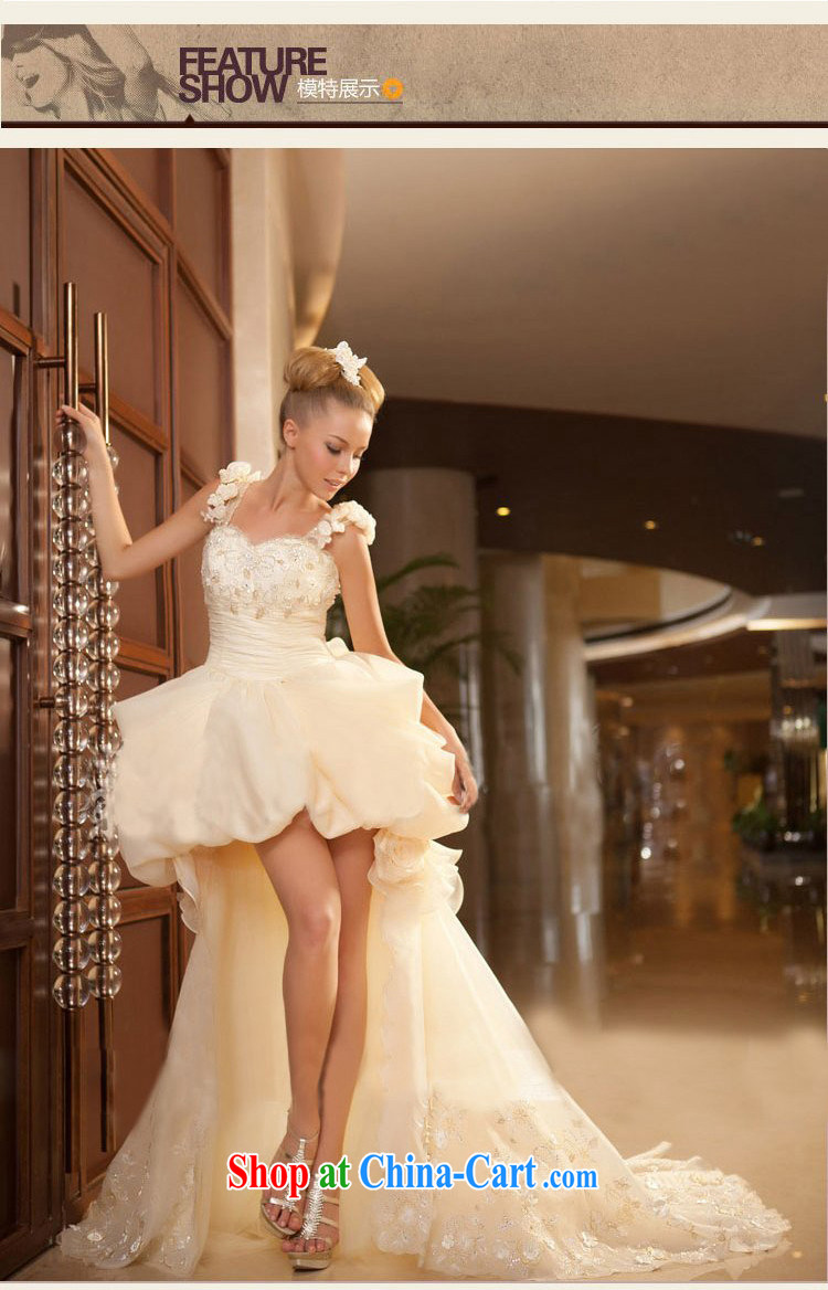 Tslyzm Korean wedding dress short shaggy brides with the Princess, the short, the long-tail wedding dress champagne color XXL pictures, price, brand platters! Elections are good character, the national distribution, so why buy now enjoy more preferential! Health