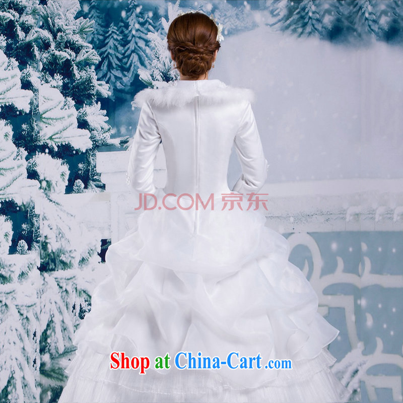 Optimize Hung-winter wedding Korean winter long-sleeved wool collar thick winter, cotton wedding YSB 1133 white XXL, optimize, and shopping on the Internet