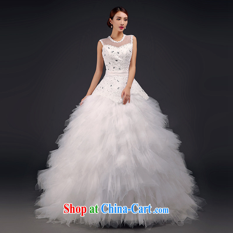Where, in accordance with feathers wedding dresses new 2015 summer bridal wedding wedding wedding dresses large, pregnant women Korean version with graphics thin smears beauty chest parquet drill wedding white XL, where according to Yu, shopping on the In