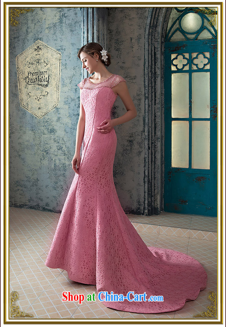 The bride's wedding dresses elegant crowsfoot dress peach pink dinner serving small tail lace 423 pink S pictures, price, brand platters! Elections are good character, the national distribution, so why buy now enjoy more preferential! Health